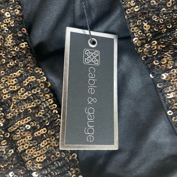 NWT Cable & Gauge Gold and Black Sequin Jogger Pants - Picture 10 of 12